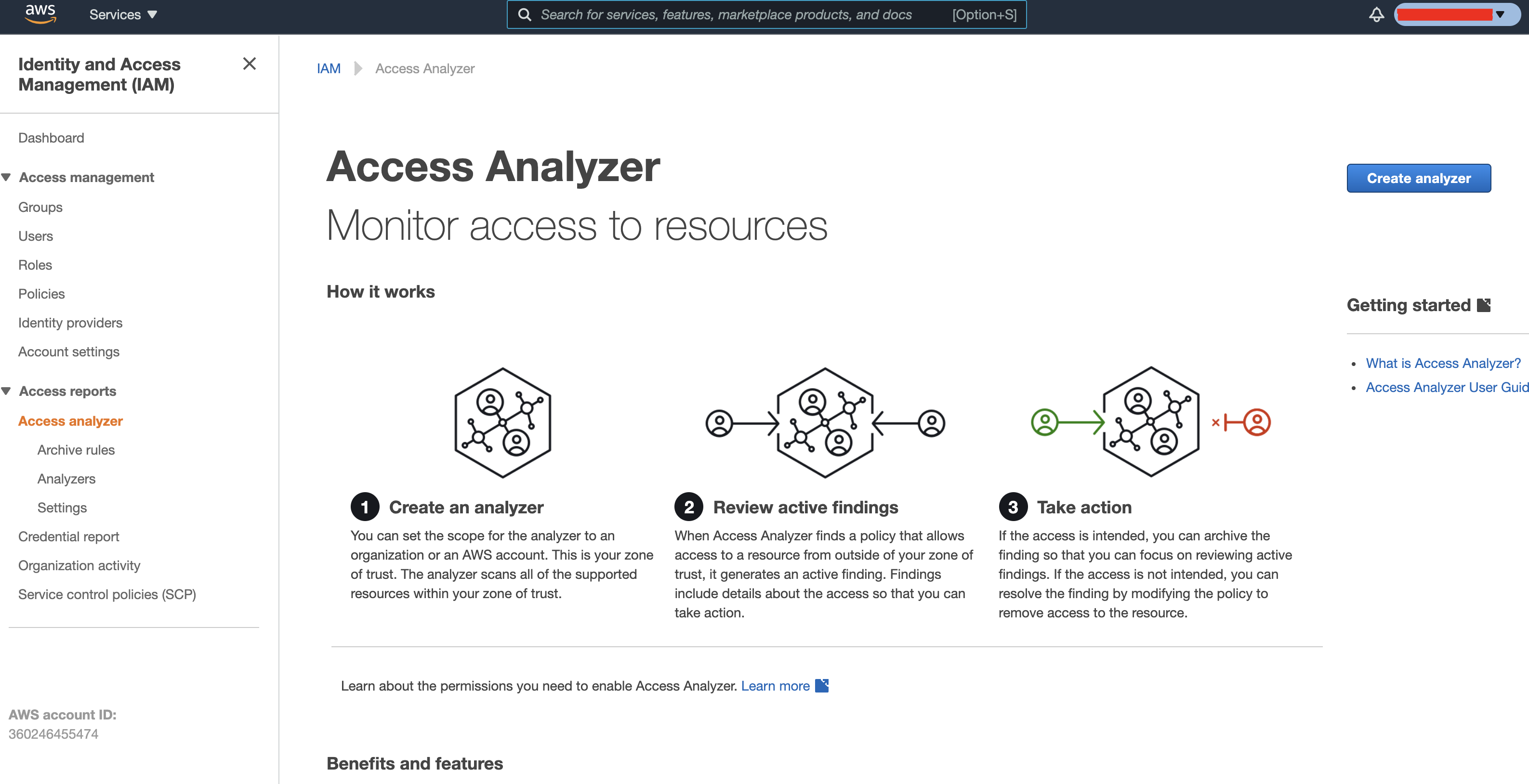 Building Least Privilege Policies with the AWS Policy Advisor - and a Demo with the Serverless Application Framework ./images/access-analyser.png
