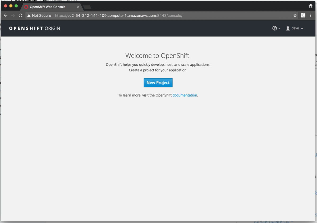 OpenShift console