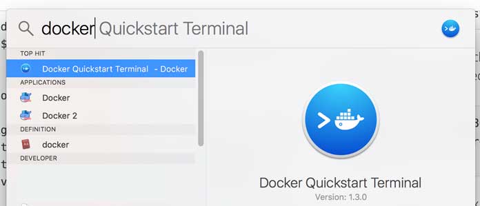 Docker Quickstart Terminal